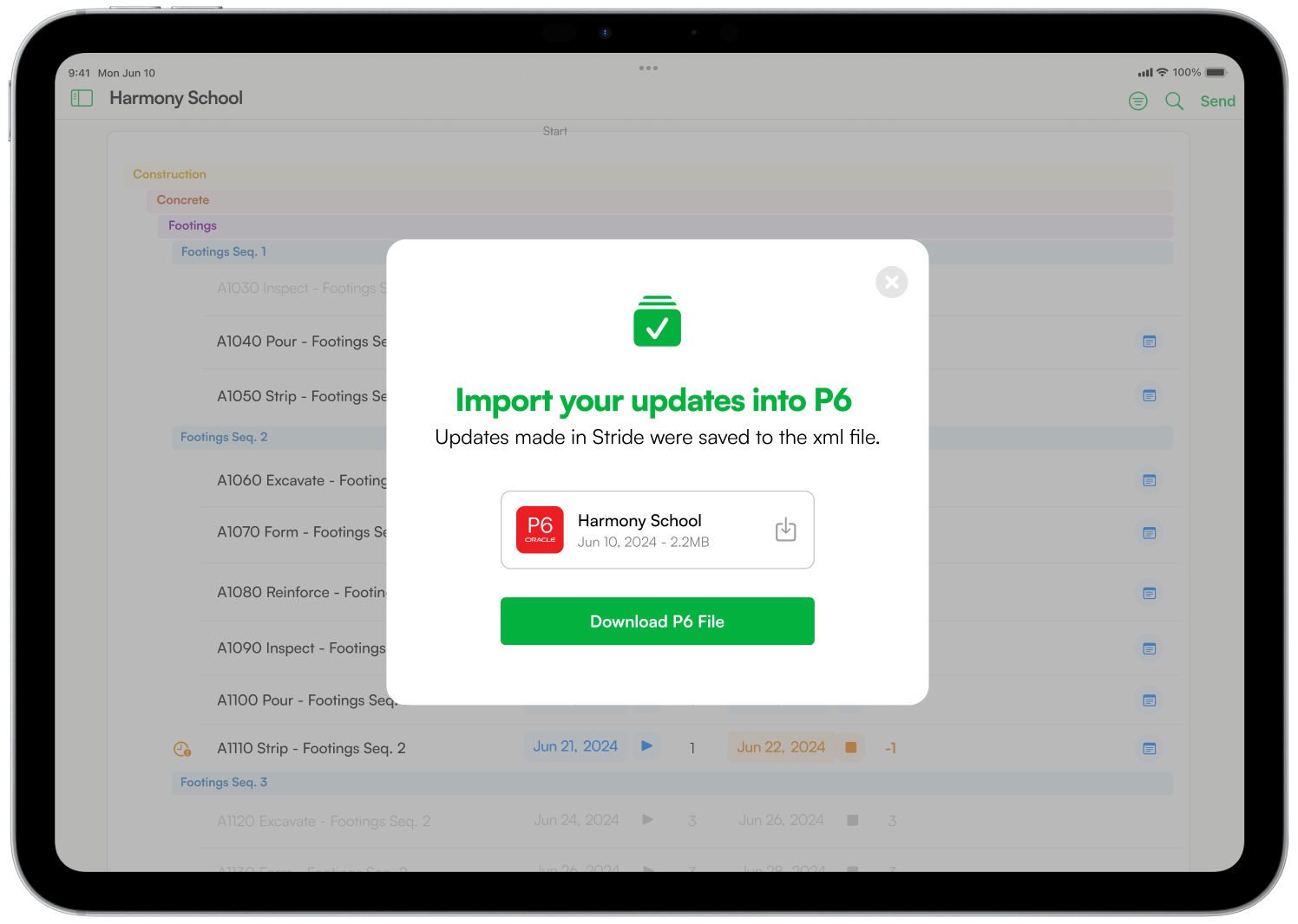 Import all updates into P6